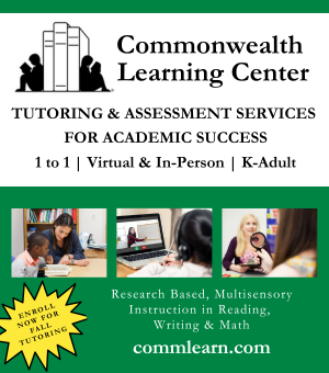 Tutoring & Assessment Services for Academic Success with Commonwealth Learning Center of Greater Boston. 1:1, Virtual & In Person, K - Adult. Research based, multsensory instruction in reading, writing and math. Executive Function Strategies. Visit https://www.commlearn.com or contact 781-444-5193 