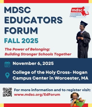 Massachusetts Down Syndrome Congres Educator's Foum November 6th  College of the Holy Cross in Worcester https://mdsc.org/events/educators-forum/ 